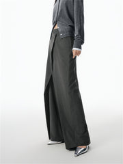 Women's Asymmetrical Wide-Leg Suit Pants