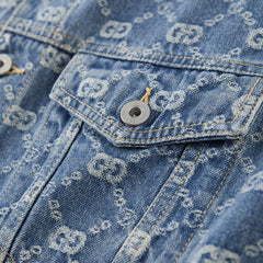 Men's Vintage Jacquard Denim Jacket