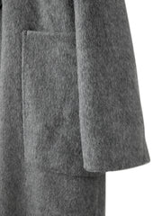 Men's Oatmeal Double-Breasted Pocket Wool Coat