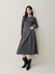 Women's Wool-Blend Knit Panel Dress