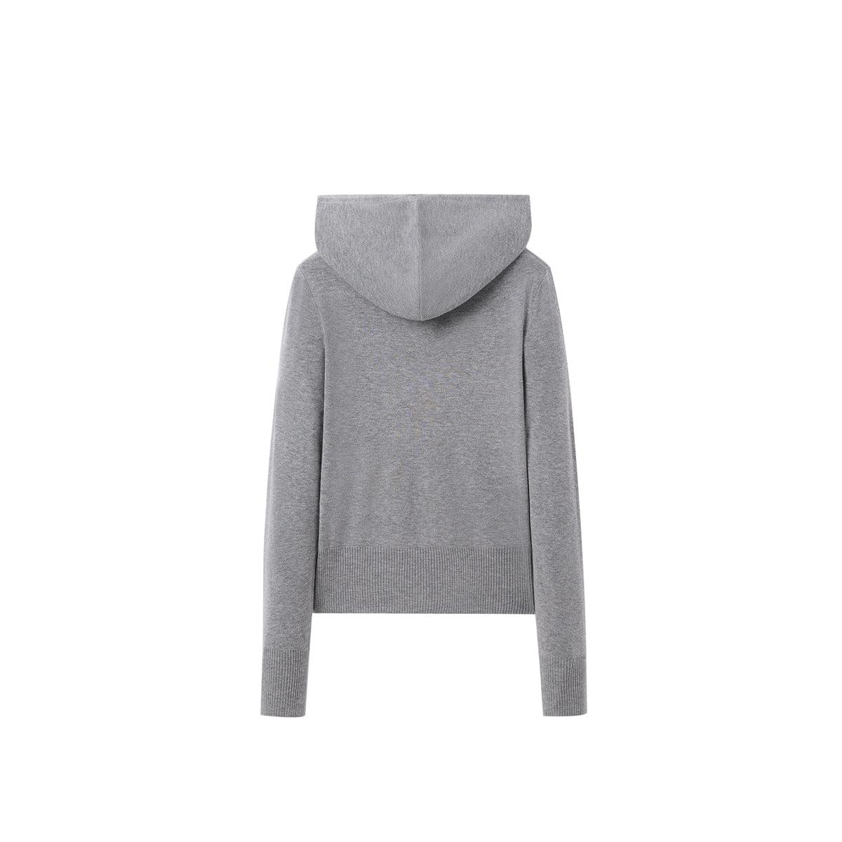 Women's Embroidered Hooded Knit Pullover