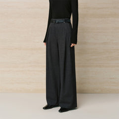 Women's Brushed Pleated Wide-Leg Pants