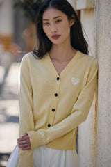 Women's Short V-Neck Embroidered Cardigan