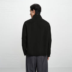 Men's Stand-Collar Double-Face Wool Jacket