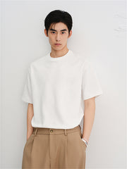 Men's Solid Allover Jacquard T-Shirt