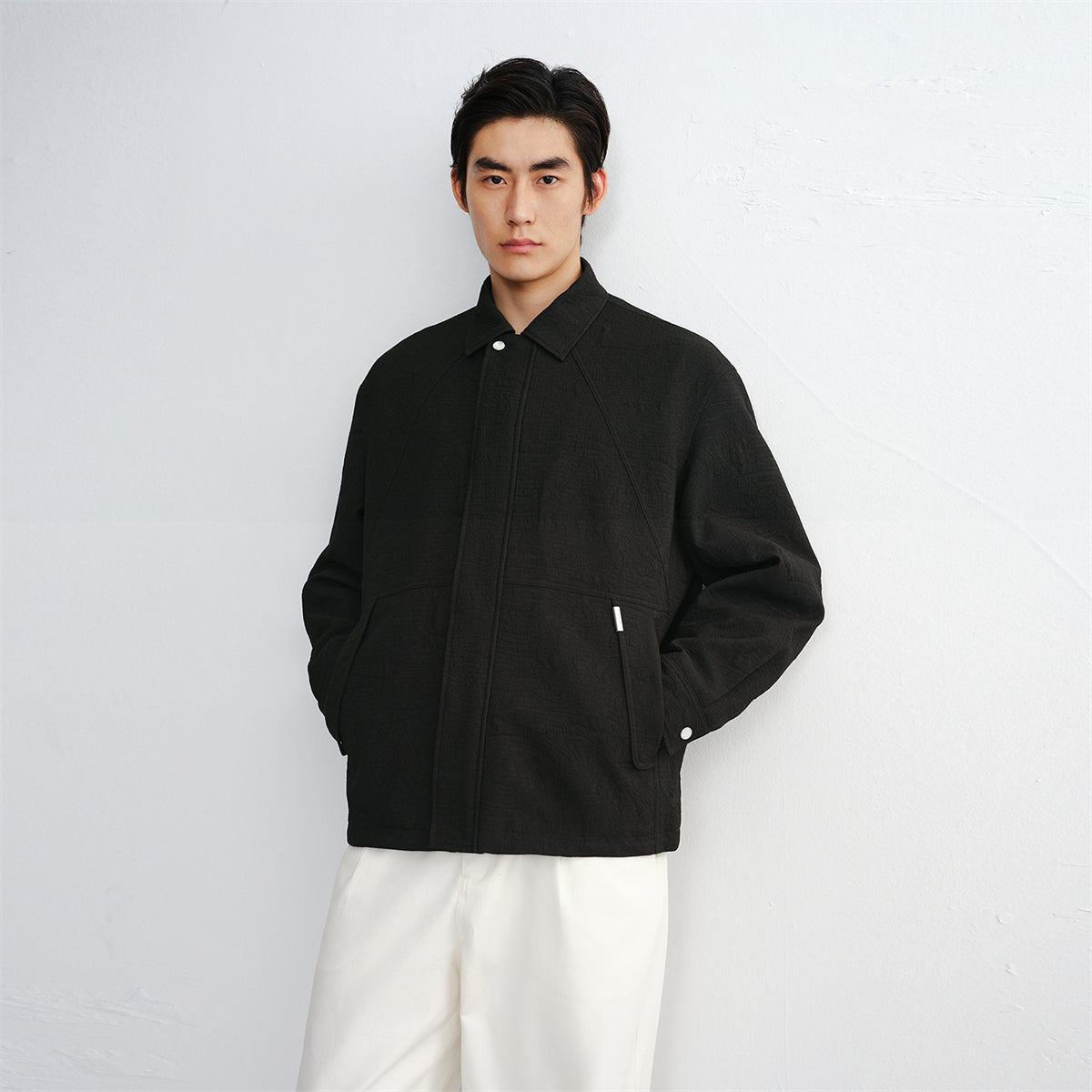 Padding Jacket Men Men's Textured Jacquard Padded Jacket | Peacebird Men Fashion – shop ...