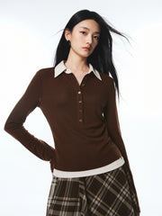 Women's Colorblock Layered-Look Polo T-Shirt