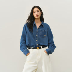 Women's Oversized Cotton Denim Shirt
