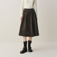 Women's Corduroy Flared Maxi Skirt