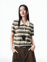 Women's Contrast Striped Knit Pullover