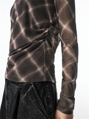 Women's Slim-Fit Lightweight Check Top