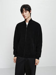 Men's Chenille Jacquard Zip-Up Cardigan