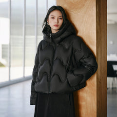 Women's Curved-Quilted Puffer Jacket