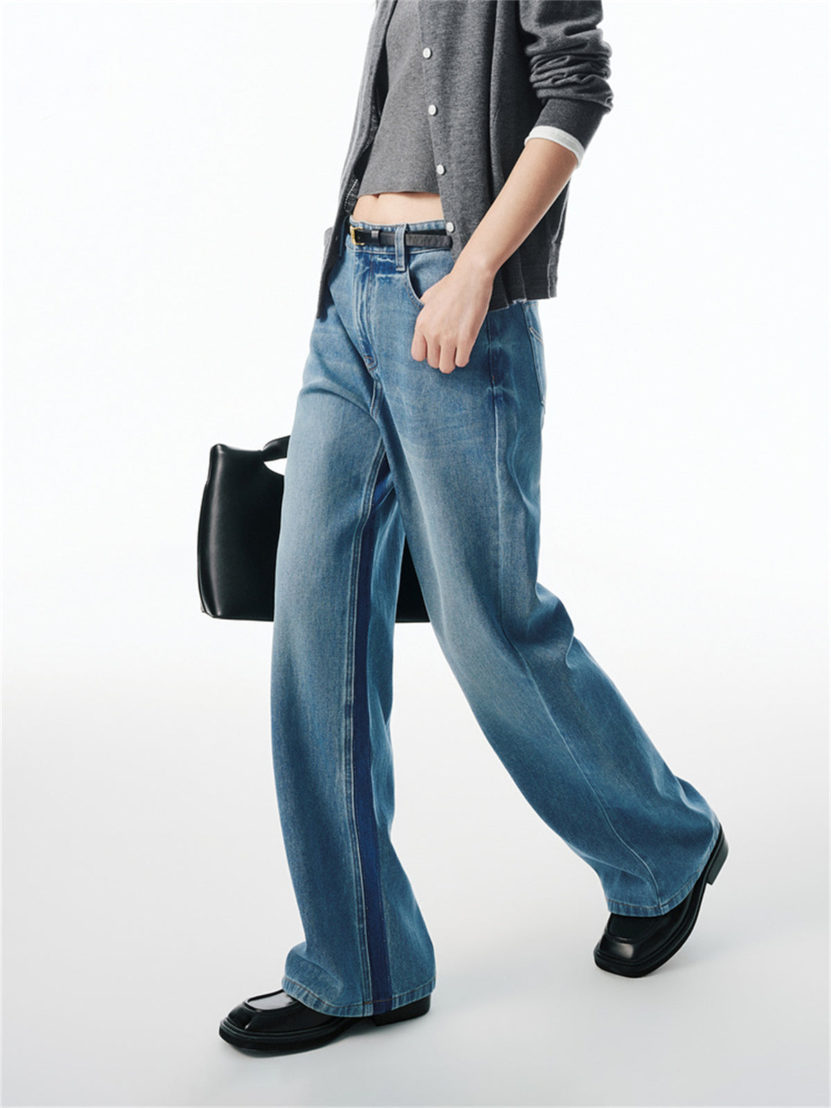 Women's Washed Straight-Leg Jeans