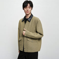 Men's Vintage Tweed-Texture Quilted Jacket