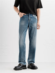 Men's Gradient Whiskered Straight-Leg Jeans