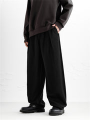 Men's Wide-Leg Jeans with Vintage Faux Leather Patch