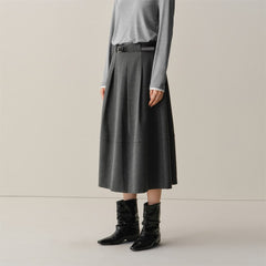 Women's High-Waist A-Line Flared Skirt