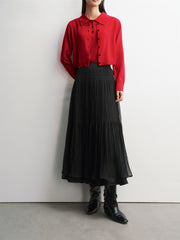 Women's Black Mesh Maxi Skirt