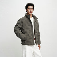 Men's Letter-Bonded Puffer Jacket