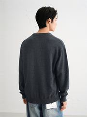 Men's Wool-Blend Jacquard Sweater