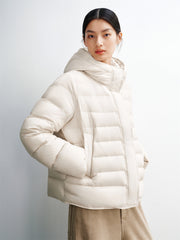 Women's Solid Quilted Oversized Hooded Down Jacket