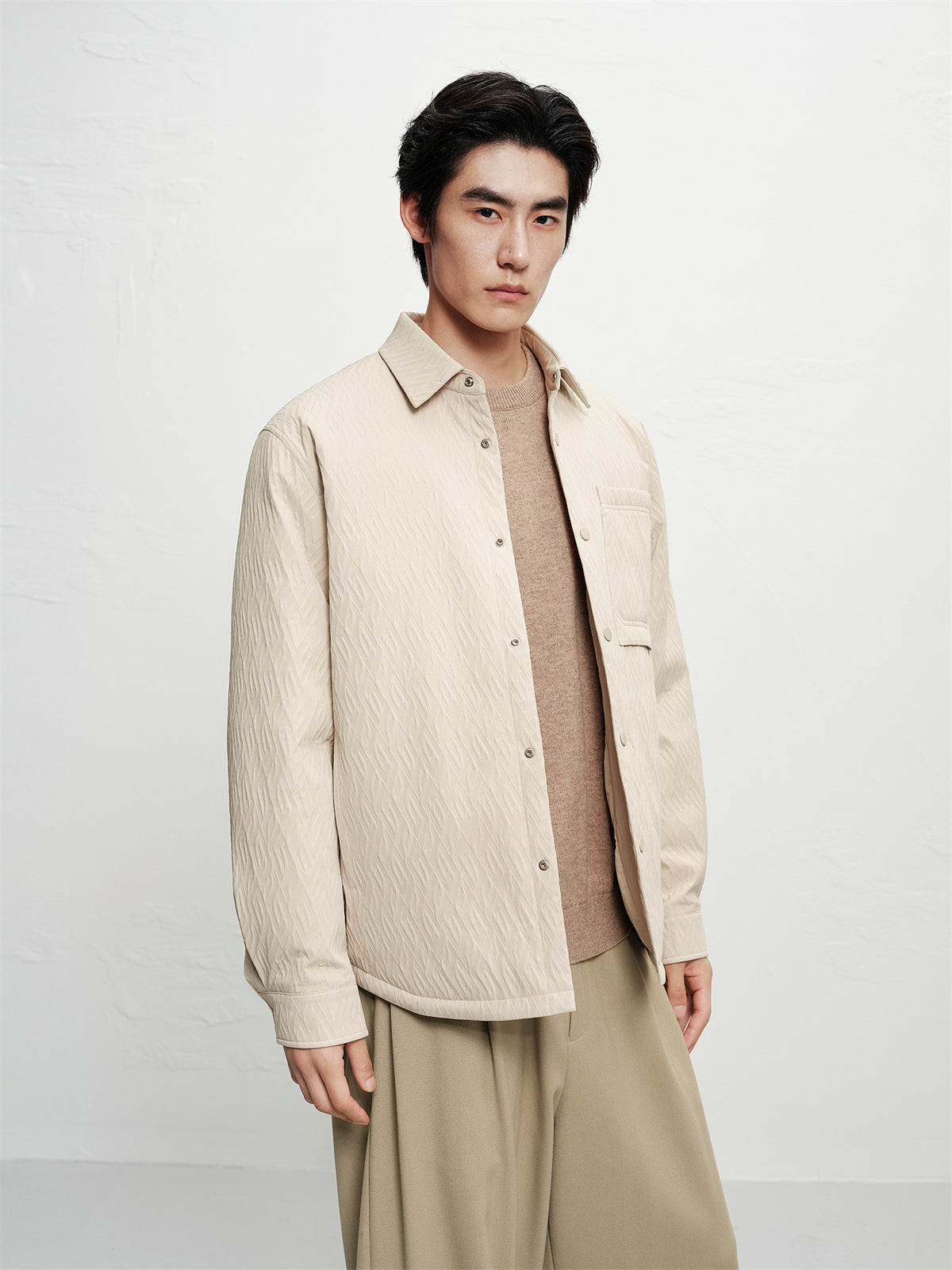 Men's 3D Jacquard Down Shirt Jacket