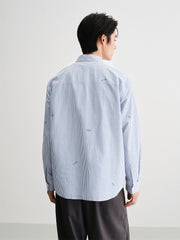 Men's Seersucker Striped Shirt
