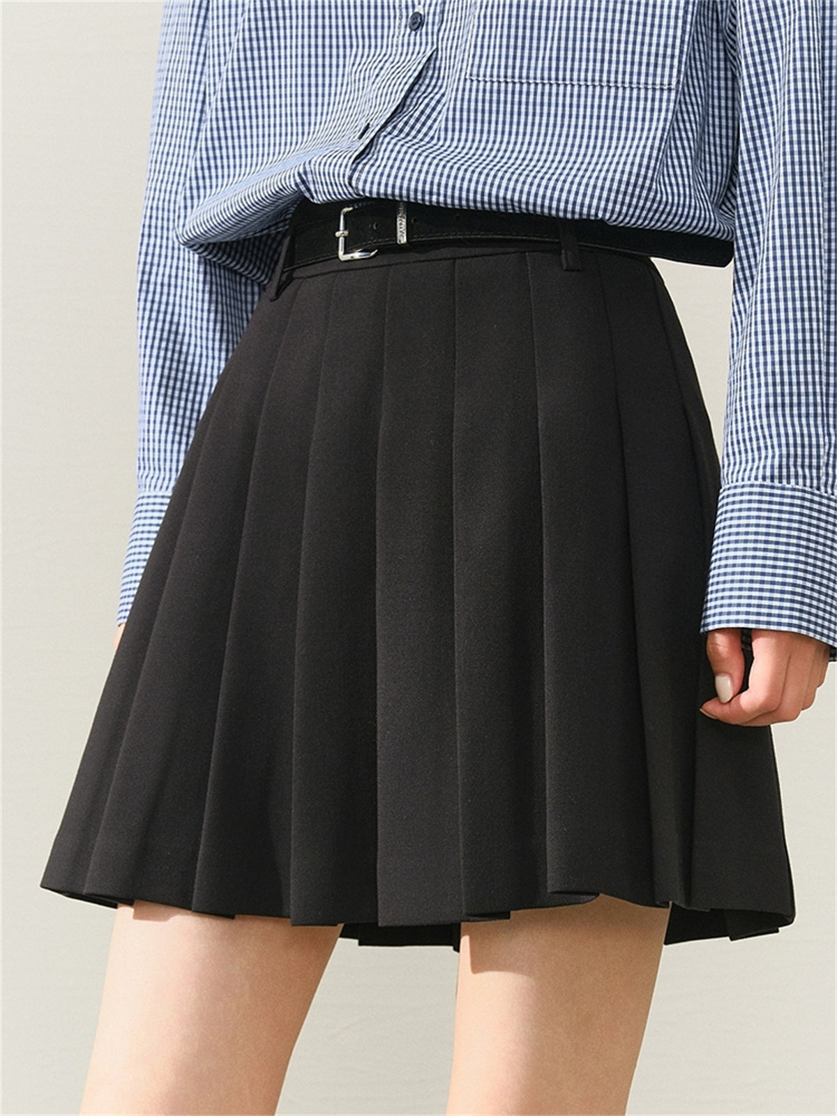 Women's High-Waist Pleated Short Skirt