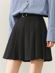 Women's High-Waist Pleated Short Skirt