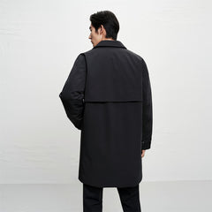 Men's Trench-Style Mid-Length Down Coat