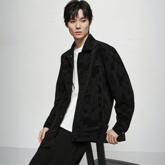 Men's Allover Jacquard Chenille Denim Jacket