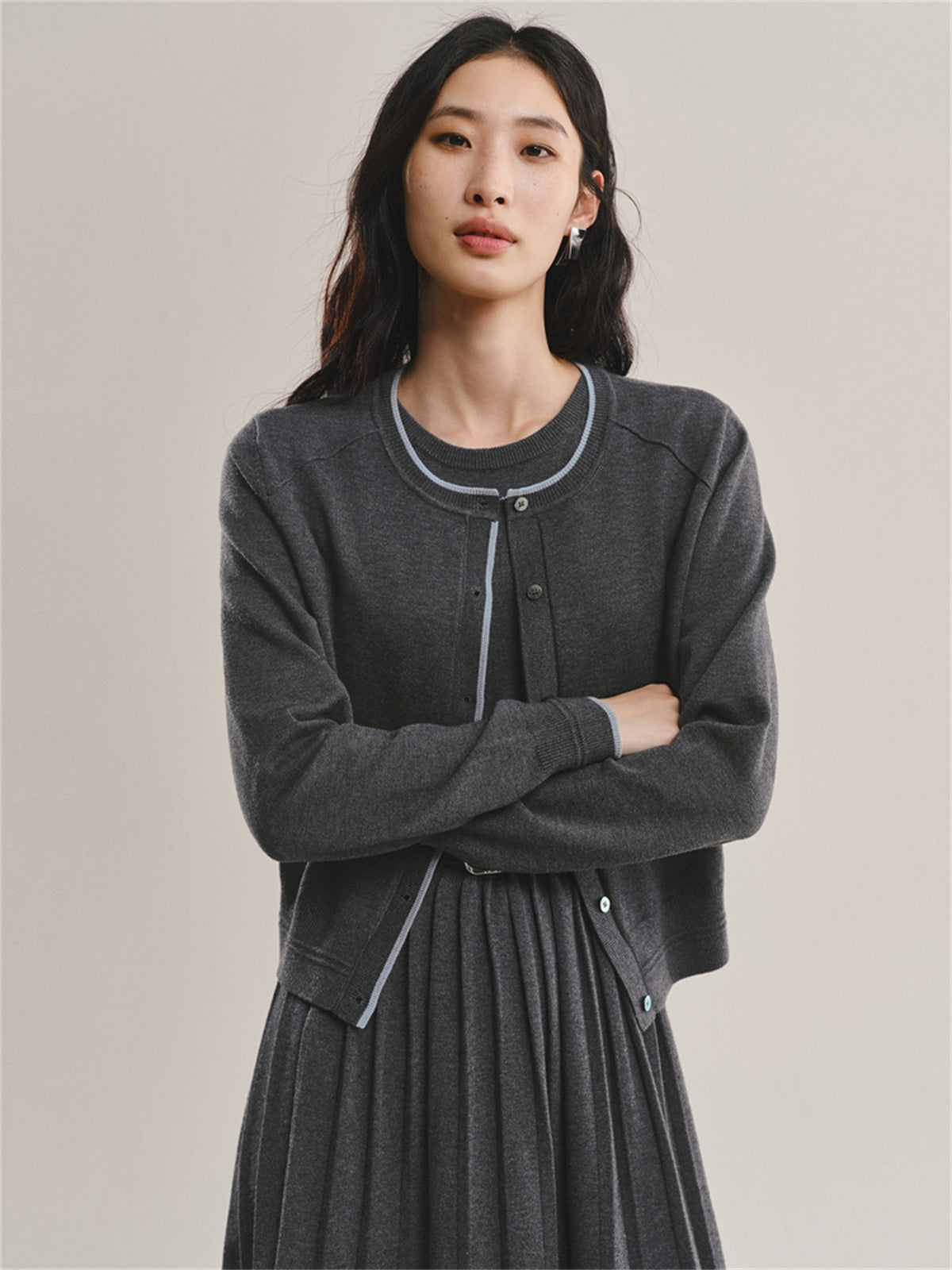 Women's Cardigan and Dress Two-Piece Set