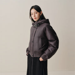 Women's Down Jacket with Detachable Raccoon Fur Collar