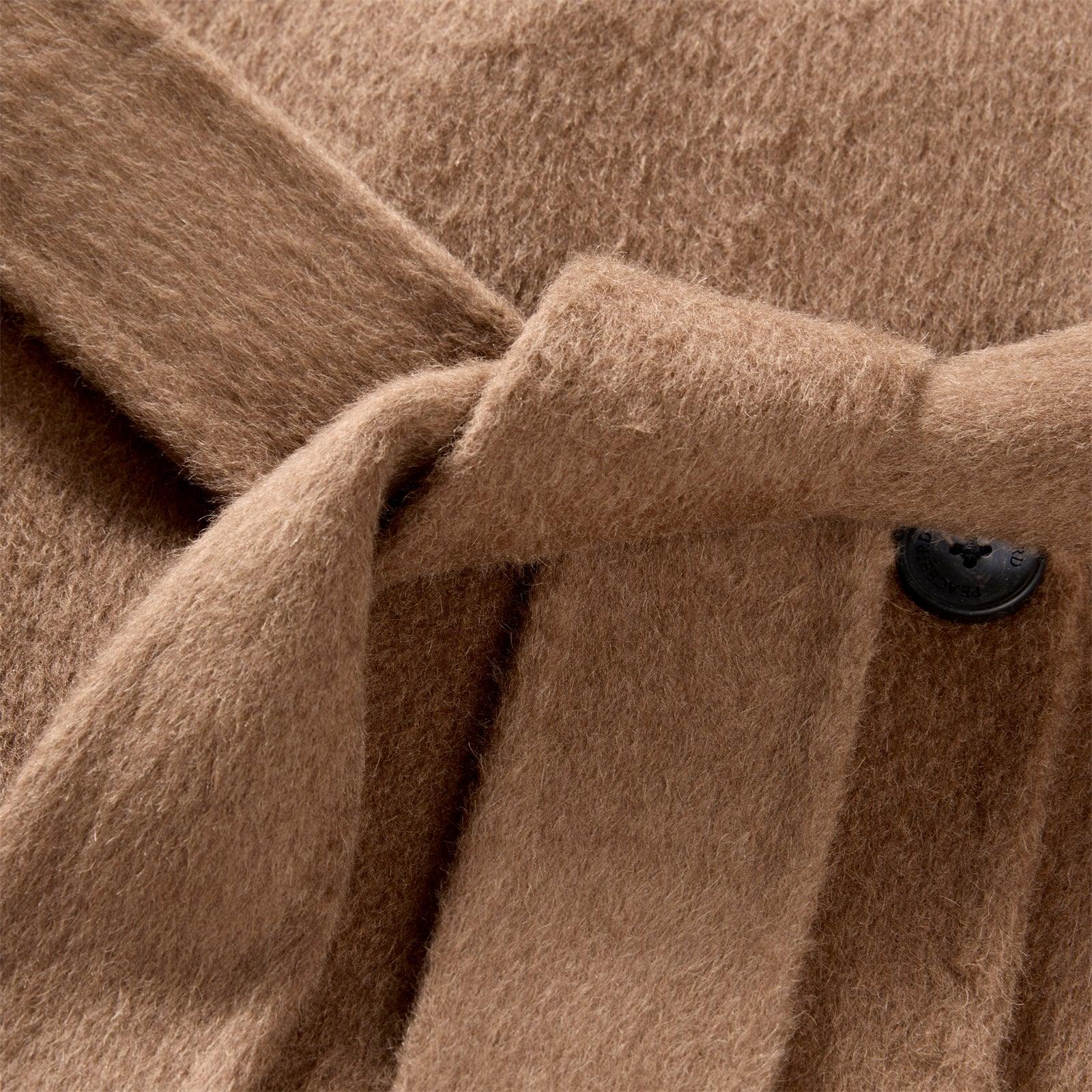 Women's Straight Camel Wool Coat