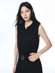 Women's Wool Blend Collared Knit Vest