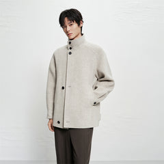 Men's Mid-Length Wool¨CCamel Hair Blend Coat