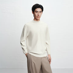Men's Basic Mock-Neck Knit Pullover
