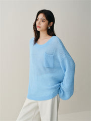 Women's Oversized Mohair Knit Pullover