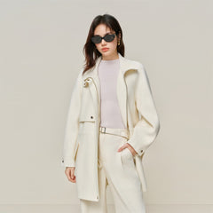 Women's Trench-Style Double-Face Pure Wool Coat