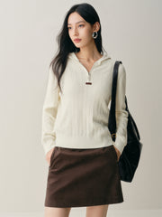 Women's Short Cable-Knit Hooded Sweater