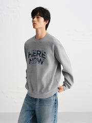 Men's Letter Appliqu¨¦ Pullover Sweatshirt