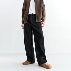 Men's Raw Indigo Washed Wide-Leg Jeans