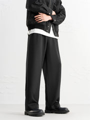 Men's Straight-Leg Textured Suit Pants