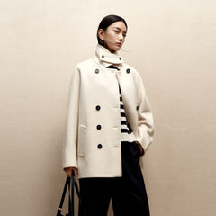 Women's Double-Breasted Alpaca Coat