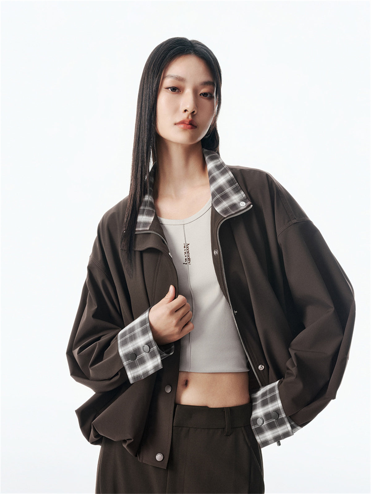 Women's Cropped Jacket with Tulip Hem