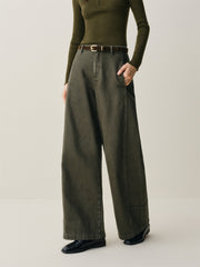 Women's High-Waist Wide-Leg Cotton Jeans
