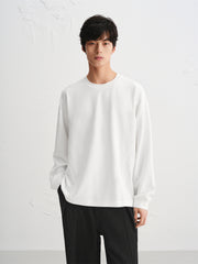 Men's Solid Embroidered Long-Sleeve T-Shirt