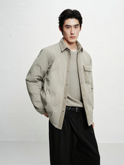 Men's Solid Lightweight Down Shirt Jacket