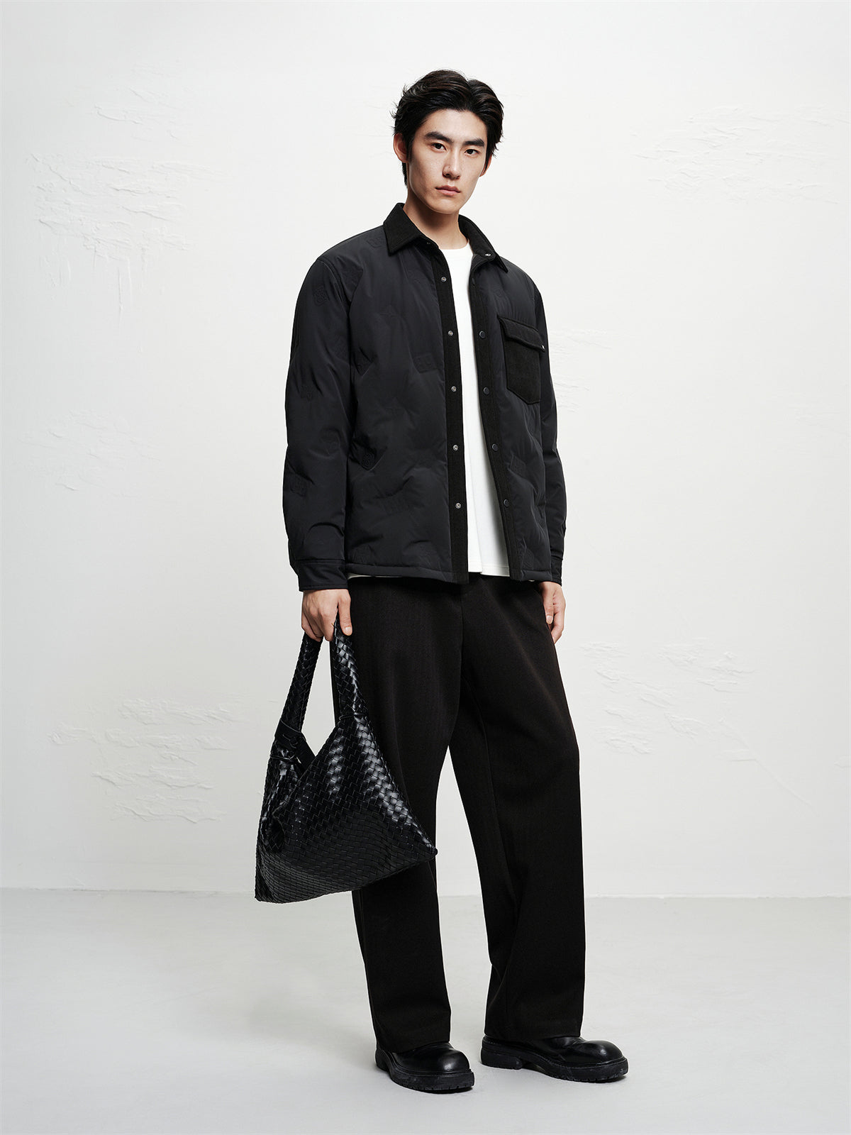 Men's Solid Lightweight Down Shirt Jacket